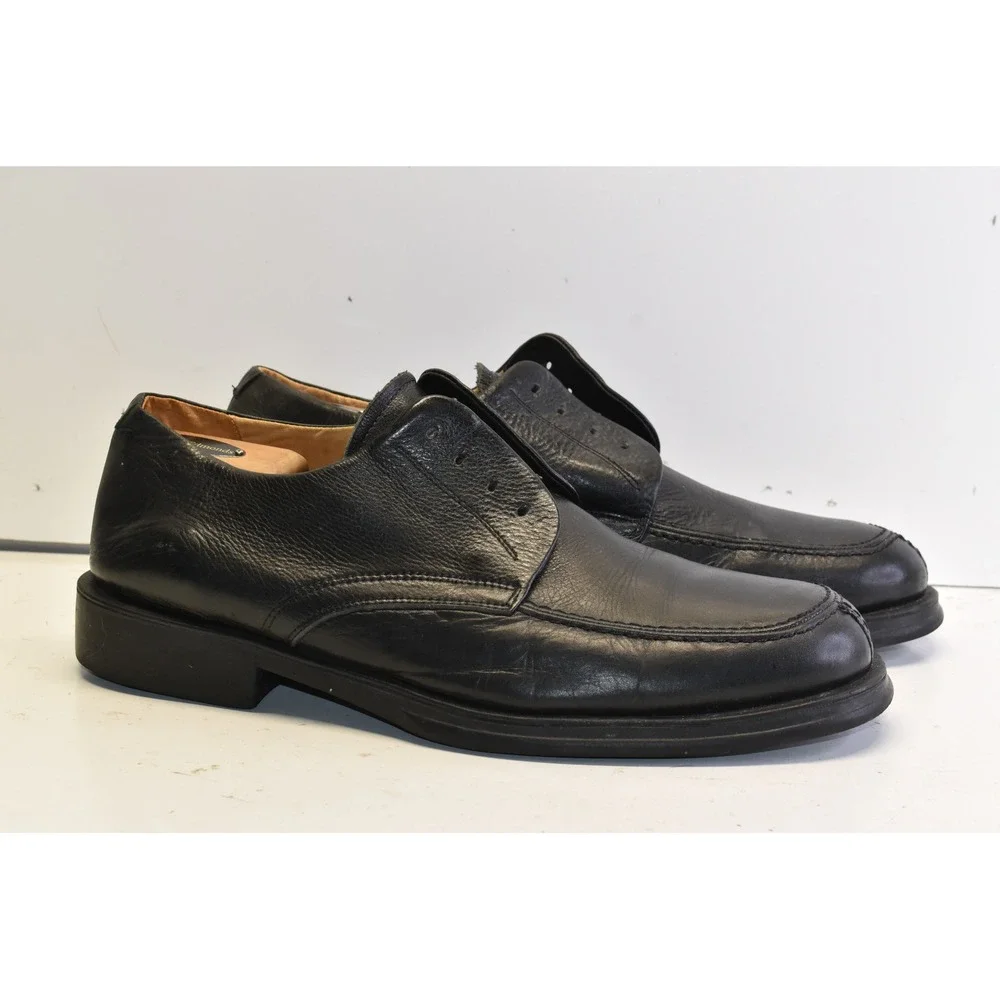 Sandro Moscoloni Vineyard Oxford Shoes Black Mens 12D Pebbled Leather Apron Toe